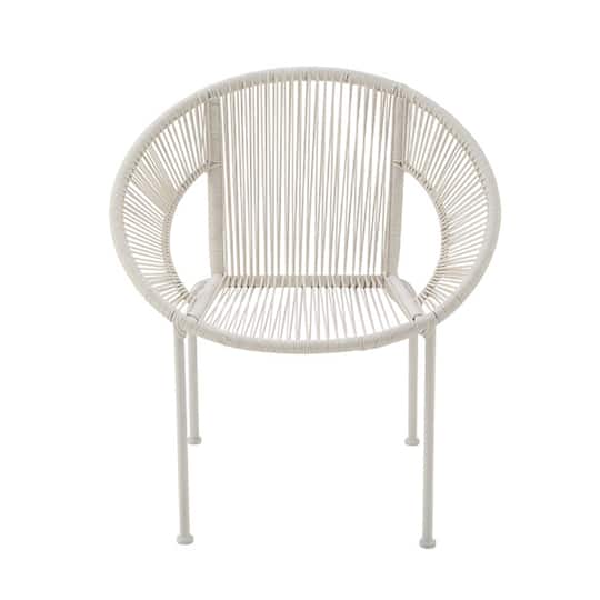 White Metal Contemporary Outdoor Chair, White Metal Outdoor Furniture